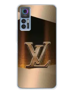 Чохол для TCL 30 з картинкою «LV — золоте сяйво»