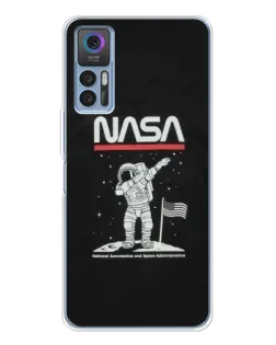 Чохол для TCL 30 з картинкою «NASA — крокуємо по Місяцю»