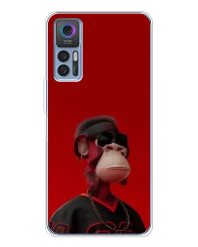 Чохол для TCL 30 з картинкою «Bored Ape в червоному»