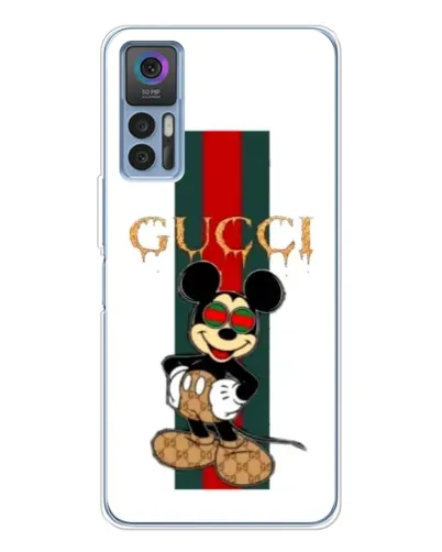 Чохол для TCL 30 з картинкою «Міккі Маус Gucci — смуги»