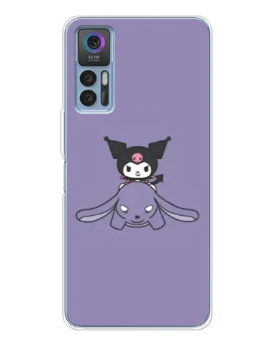 Чехол для TCL 30 с картинкой «Kuromi на лиловом фоне»