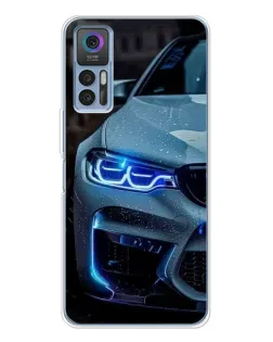 Чохол для TCL 30 з картинкою «Погляд BMW з синіми фарами»