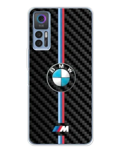 Чохол для TCL 30 з картинкою «Емблема BMW та карбон»