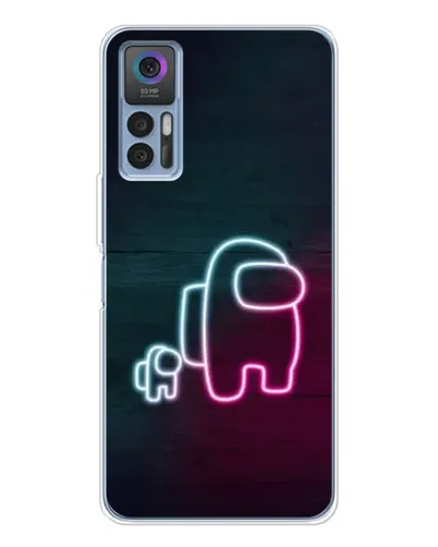 Чохол для TCL 30 з картинкою «Among Us неон-арт»