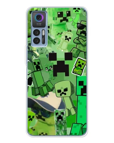 Чохол для TCL 30 з картинкою «Кріпери Minecraft»