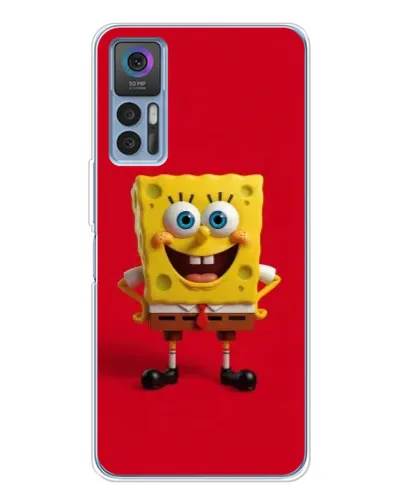 Чохол для TCL 30 з картинкою «Спанч Боб на червоному»