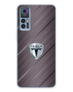 Чохол для TCL 30 з картинкою «Металева текстура Tesla»