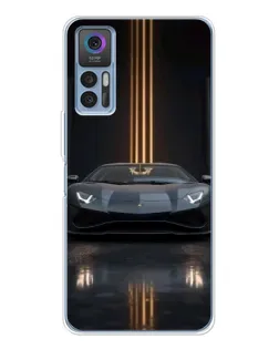 Чохол для TCL 30 з картинкою «Lamborghini золоті лінії»