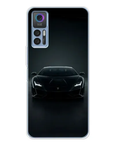 Чохол для TCL 30 з картинкою «Чорний Lamborghini Aventador»