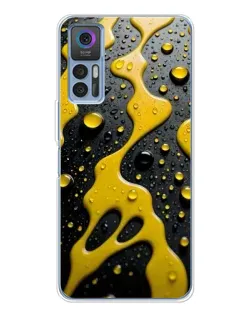 Чехол для TCL 30 с картинкой «Жидкое желтое золото»