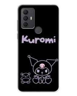 Чохол для TCL 306 з картинкою «Kuromi — чорний мінімалізм»