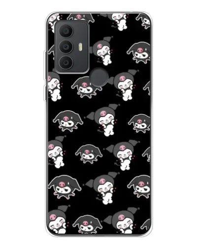 Чехол для TCL 306 с картинкой «Черный паттерн Kuromi»