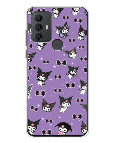Чехол для TCL 306 с картинкой «Kuromi — паттерн»