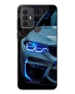 Чехол для TCL 306 с картинкой «Взгляд BMW с синими фарами»
