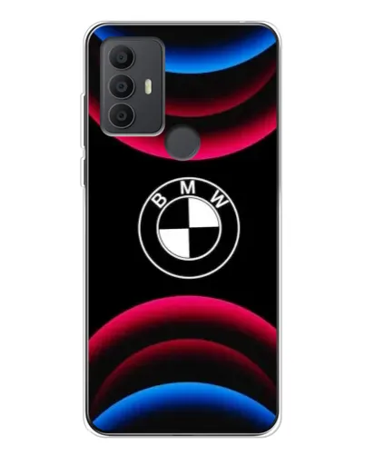 Чехол для TCL 306 с картинкой «Логотип BMW и неоновые дуги» Чехол для TCL 306 с картинкой «Логотип BMW и неоновые дуги»