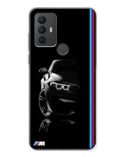 Чехол для TCL 306 с картинкой «Силуэт BMW в темноте»
