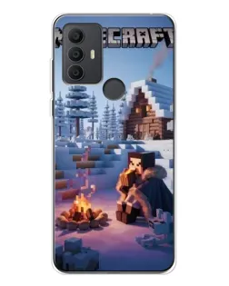 Чохол для TCL 306 з картинкою «Зимовий Minecraft»