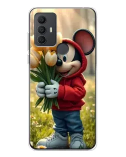 Чохол для TCL 306 з картинкою «Міккі з тюльпанами»