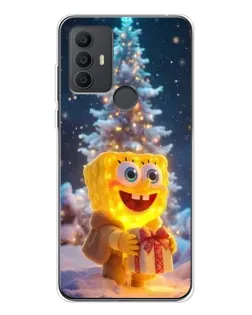 Чохол для TCL 306 з картинкою «Різдвяний Спанч Боб»