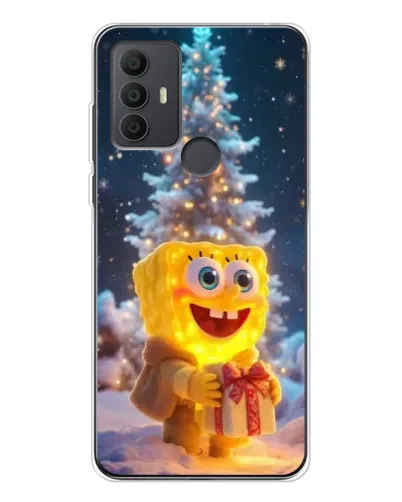 Чохол для TCL 306 з картинкою «Різдвяний Спанч Боб»