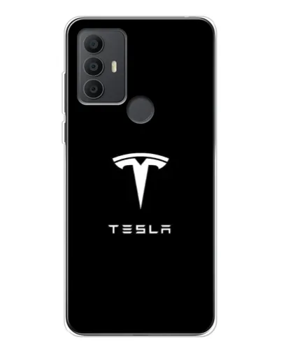 Чохол для TCL 306 з картинкою «Tesla White Logo»
