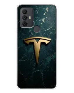 Чохол для TCL 306 з картинкою «Мармурова Tesla Gold»