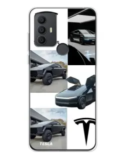 Чохол для TCL 306 з картинкою «Колаж Cybertruck Tesla»