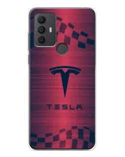 Чохол для TCL 306 з картинкою «Тесла червоний карбон»