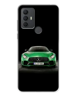 Чехол для TCL 306 с картинкой «Mercedes — неоновый лого»