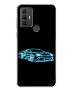 Чохол для TCL 306 з картинкою «Неоновий контур Lamborghini»