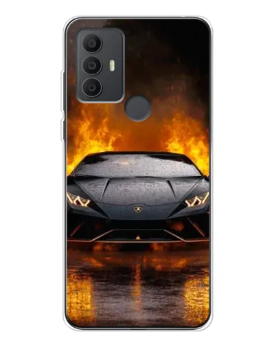 Чохол для TCL 306 з картинкою «Lamborghini у вогні»