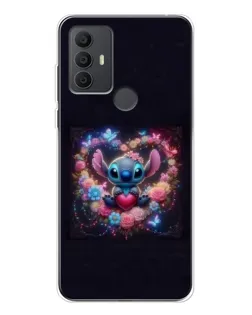 Чехол для TCL 306 с картинкой «Stitch в цветах»