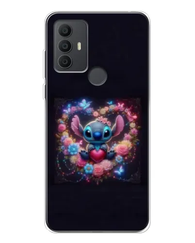 Чехол для TCL 306 с картинкой «Stitch в цветах» Чехол для TCL 306 с картинкой «Stitch в цветах»