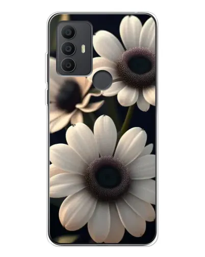 Чохол для TCL 306 з картинкою «Білі маргаритки макро»