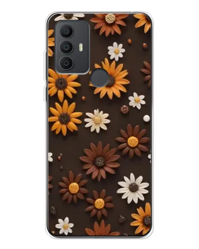 Чохол для TCL 306 з картинкою «Візерунок з маленьких соняшників»