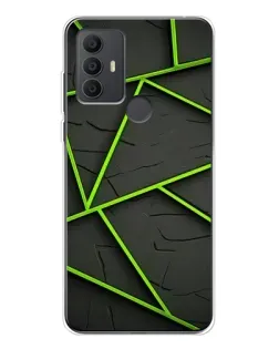 Чохол для TCL 306 з картинкою «Зелені геометричні лінії»