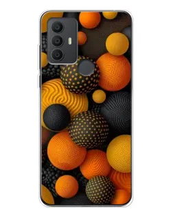 Чохол для TCL 306 з картинкою «Об'ємні помаранчеві сфери»