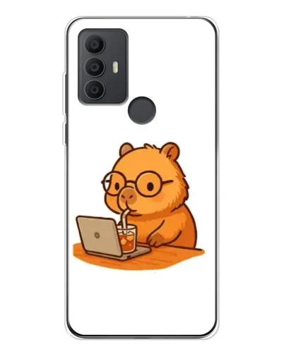 Чохол для TCL 306 з картинкою «Капібара з ноутбуком»