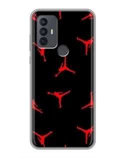 Чохол для TCL 30E з картинкою «Jordan Red Pattern»