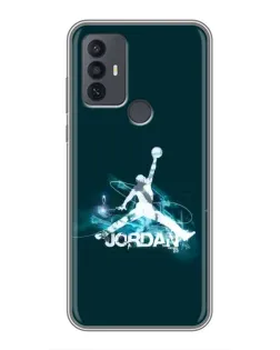 Чехол для TCL 30E с картинкой «Jordan Blue Fire»