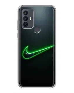 Чохол для TCL 30E з картинкою «Неоновий контур Nike»