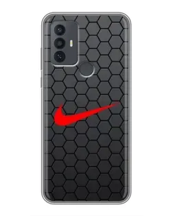 Чохол для TCL 30E з картинкою «Nike — карбонова сітка»