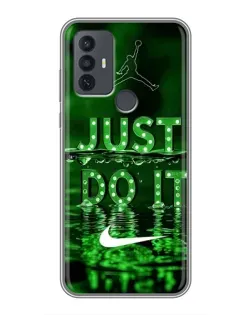 Чохол для TCL 30E з картинкою «Зелений неоновий Nike»