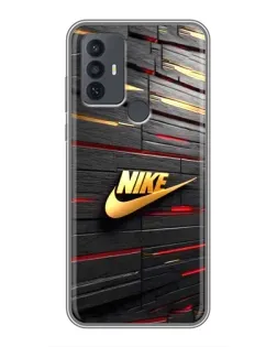 Чохол для TCL 30E з картинкою «Золотий Nike на металі»