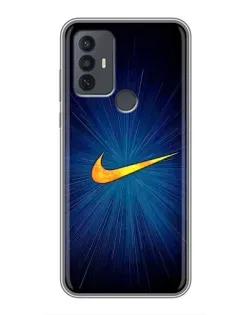 Чехол для TCL 30E с картинкой «Синий пульс Nike»