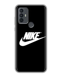 Чехол для TCL 30E с картинкой «Мазки краски Nike»