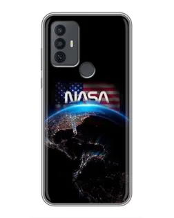 Чехол для TCL 30E с картинкой «Земля из космоса NASA»