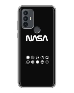Чехол для TCL 30E с картинкой «NASA — технический принт»