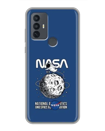 Чехол для TCL 30E с картинкой «NASA — лунная миссия»