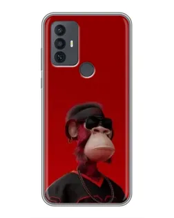 Чохол для TCL 30E з картинкою «Bored Ape в червоному»
